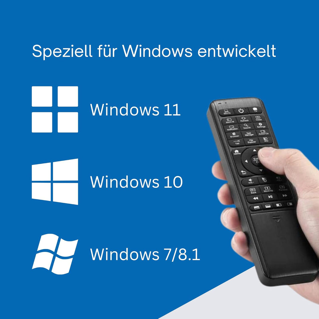Orbsmart WA-1 kabellose Windows 10/11 Airmouse mit Deutscher Tastatur/inklusive Infrarot Anlernfunkt