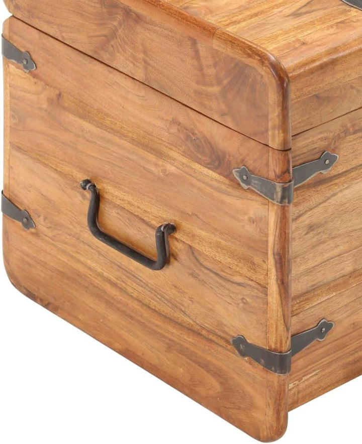 vidaXL Akazienholz Massiv Truhe Abschliessbar Aufbewahrungsbox Holzkiste Nachtschrank Holztruhe Nach