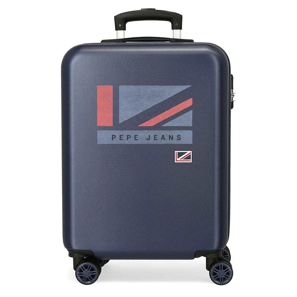 Pepe Jeans Aidan Kabinentrolley, blau, 38 x 55 x 20 cm, Hartplastik, seitlicher Kombinationsverschlu