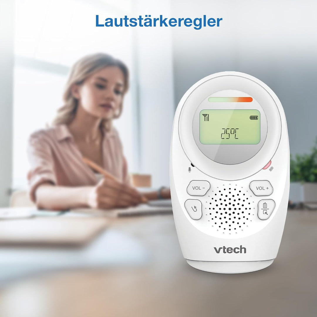 VTech Digitales Audio-Babyphon DM1212 – DECT-Technologie, Gegensprechfunktion, Geräuschpegelanzeige,