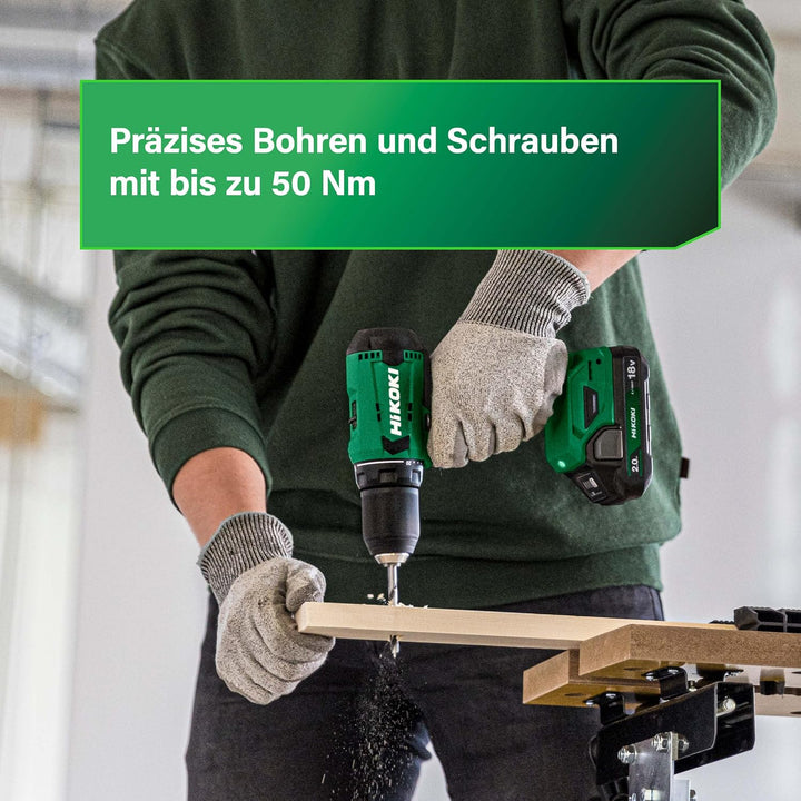 HIKOKI Akku Bohrschrauber, DS18DA (im Karton) (ohne Ladegerät, Akku und Transportkoffer) 18V, Grün S
