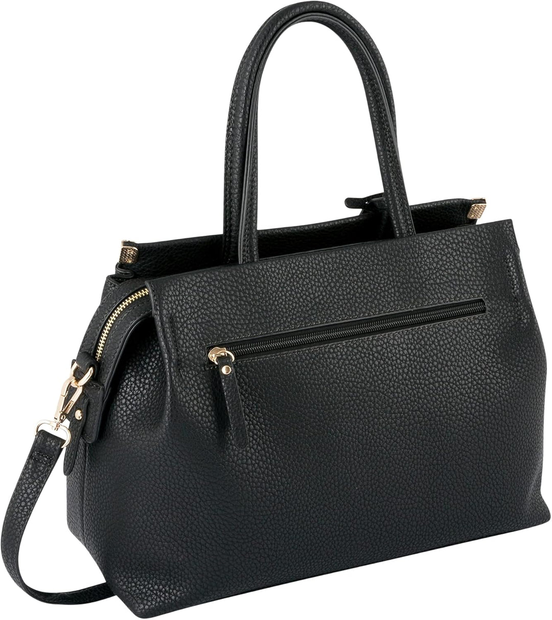 Gabor bags Gela Damen Shopper Umhängetasche Reissverschluss Beige 35 x 13,5 x 24 Schwarz, 35 x 13,5