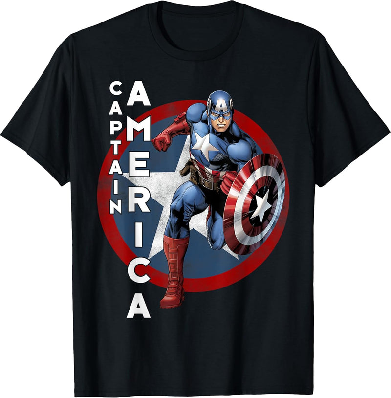 Kids Marvel Captain America Avengers Step Graphic T-Shirt 12 Royal Blue