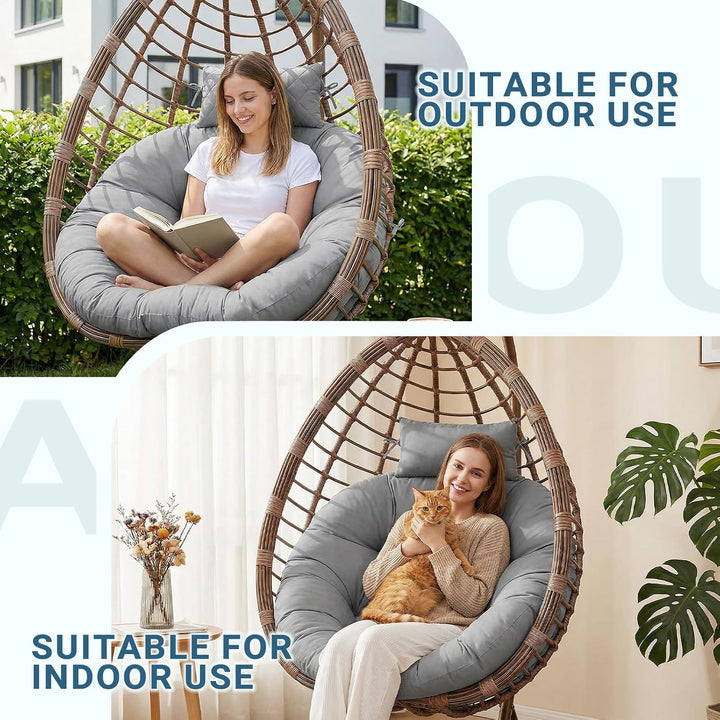Hängesessel Kissen Sitzkissen Outdoor Polster für Polyrattan/Rattan | Ersatzkissen für Hängesessel S