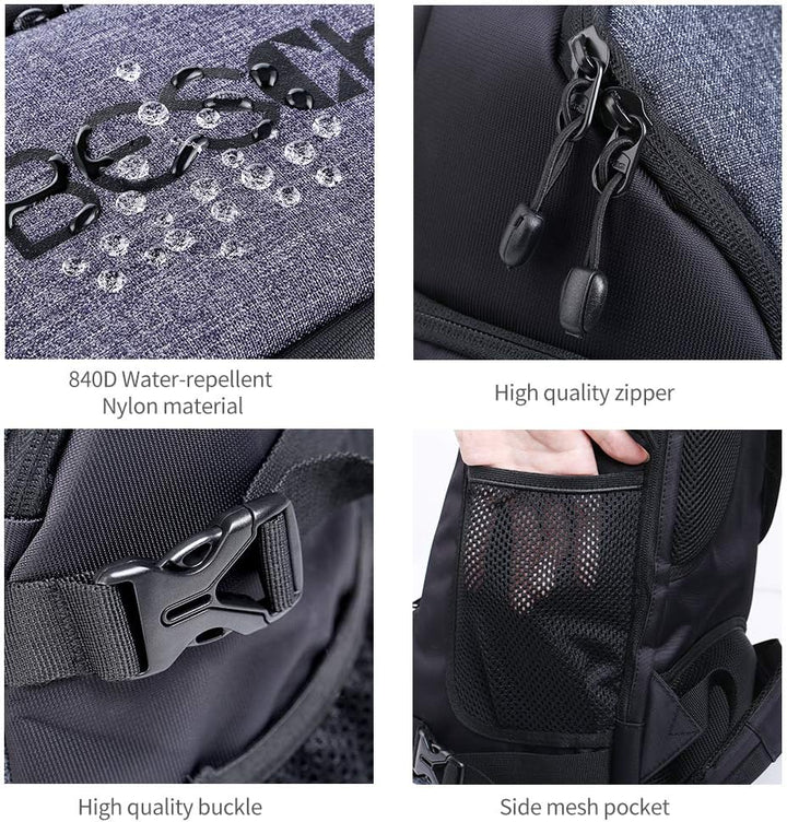 Beschoi Kamerarucksack wasserdicht Fotorucksack für Canon Nikon Sony Spiegelreflexkameras, Drohne, O