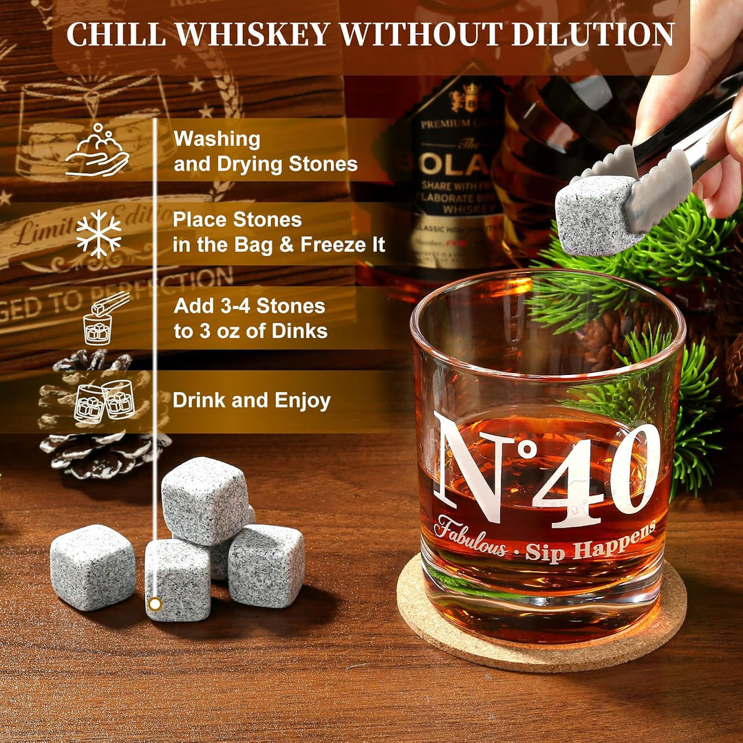 EXREIZST 40. Geburtstag Geschenk Mann – Whisky Set 1986 Vintage Rund 40th, Rund 40th