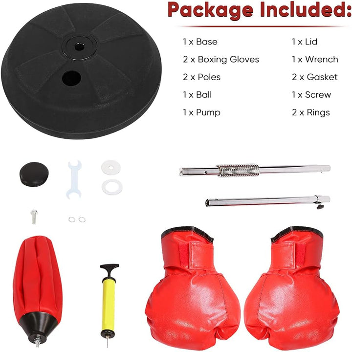 Erwachsene Punchingball Standboxsack Boxen Set Standbox Handschuhen Punching-Training Verstellbar Hö