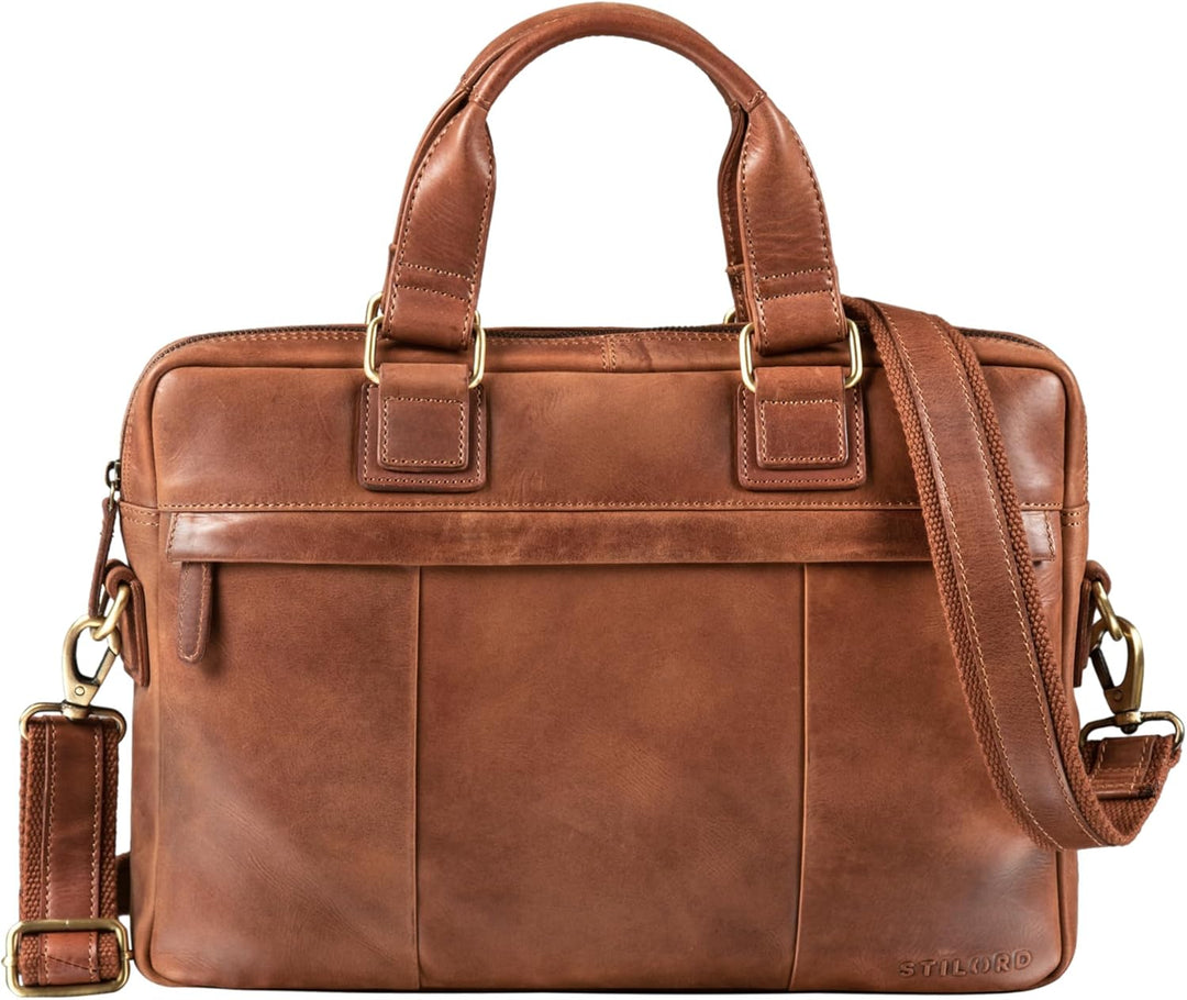 STILORD 'Andrew' Vintage Business Ledertasche Klassische Aktentasche für Herren und Damen 13,3 Zoll