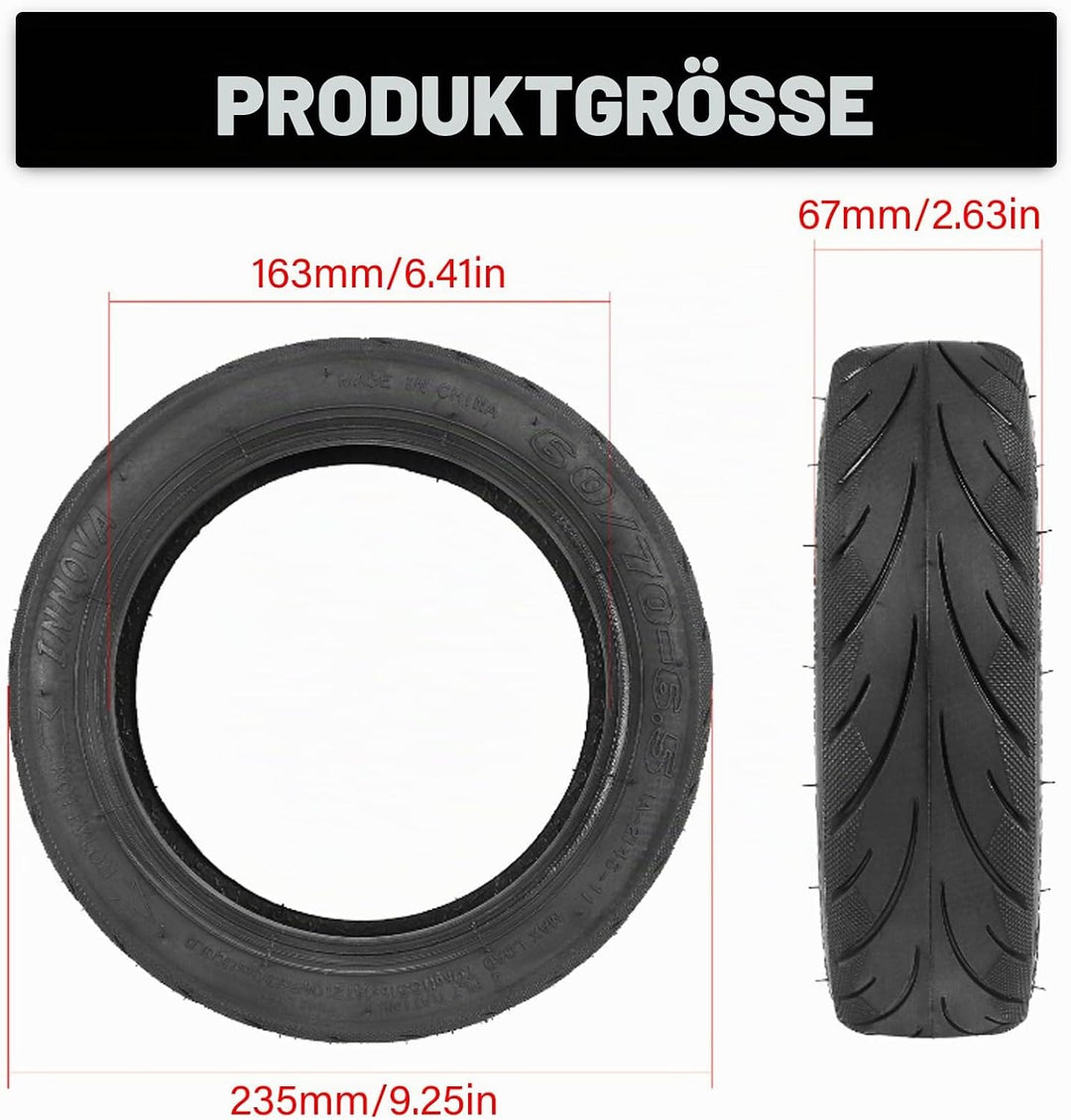 60/70-6.5 Reifen Ninebot, Max G30 Reifen E Scooter Reifen, Tubeless Reifen mit Ventil, Selbstreparie