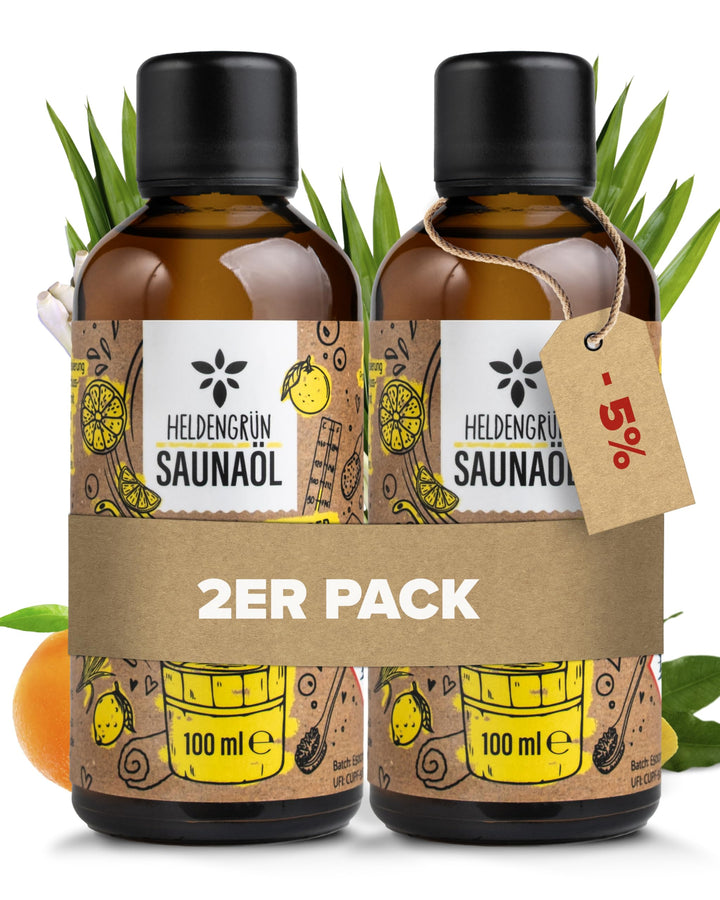 Heldengrün BIO Saunaaufguss Zitruszauber [ECHTE BIO-ÖLE] - Saunaöl mit Mandarine, Zitrone & Lemongra