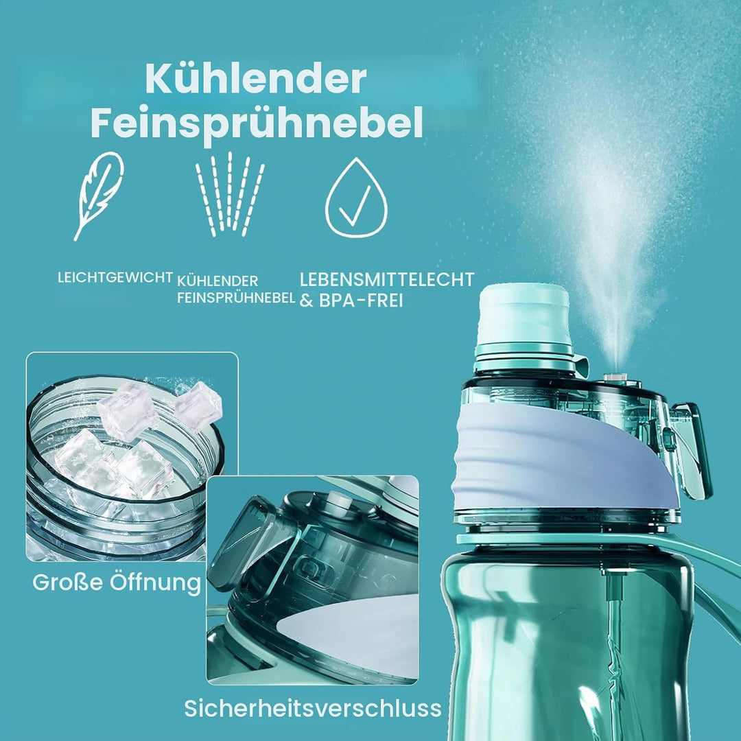 650ml Trinkflasche mit Sprühfunktion Nebel Sport Wasserflasche Auslaufsicherer Flasche für Jungen un