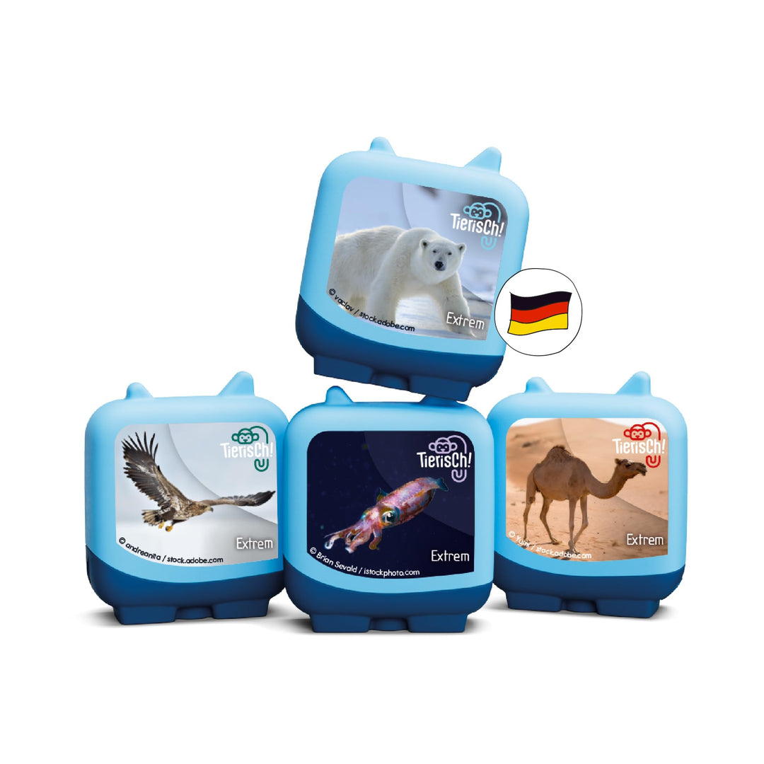 Tonies Clever Tonie 4er Set Tierisch! Extrem, Wissens-Hörspiel für Kinder ab 5 Jahren, Spielzeit ca.