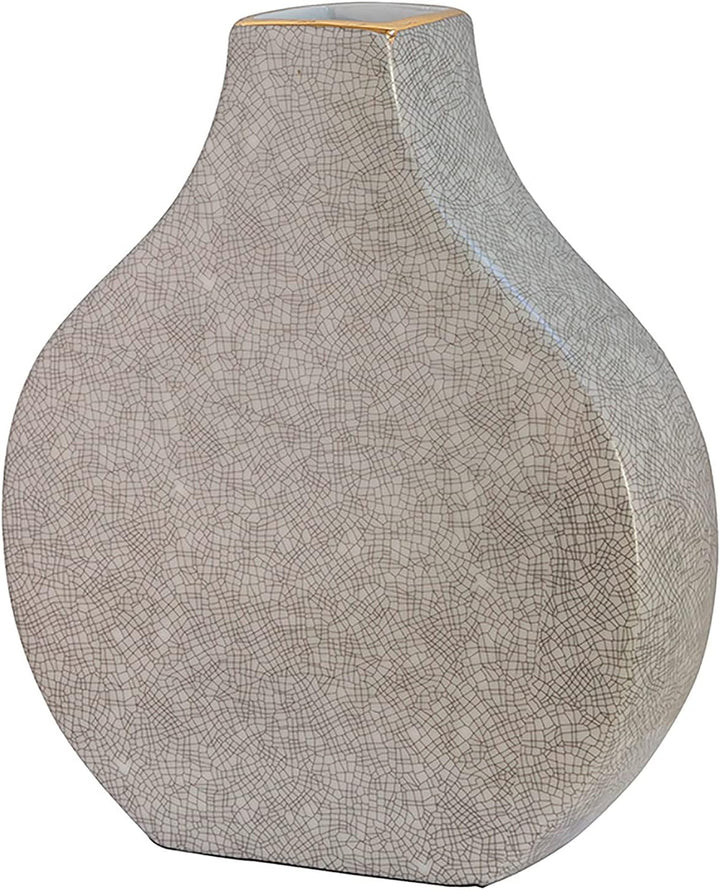 Fink Minta Vase aus Porzellan in der Farbe Gold-Grau, Masse: 6cm x 15cm x 18cm, 127106