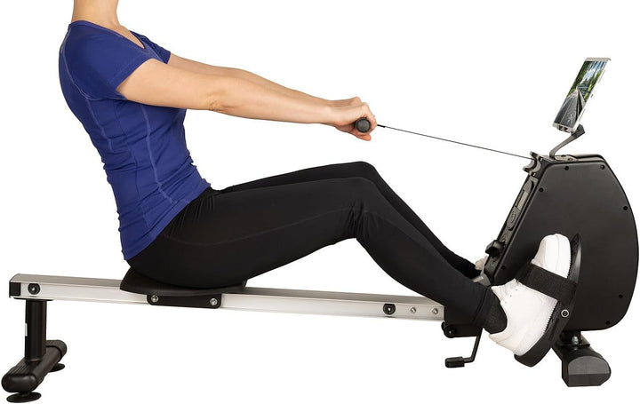 PEARL Sports Rudermaschine: Klappbares Heim-Rudergerät mit 8 Stufen, Magnetbremssystem, bis 120 kg (