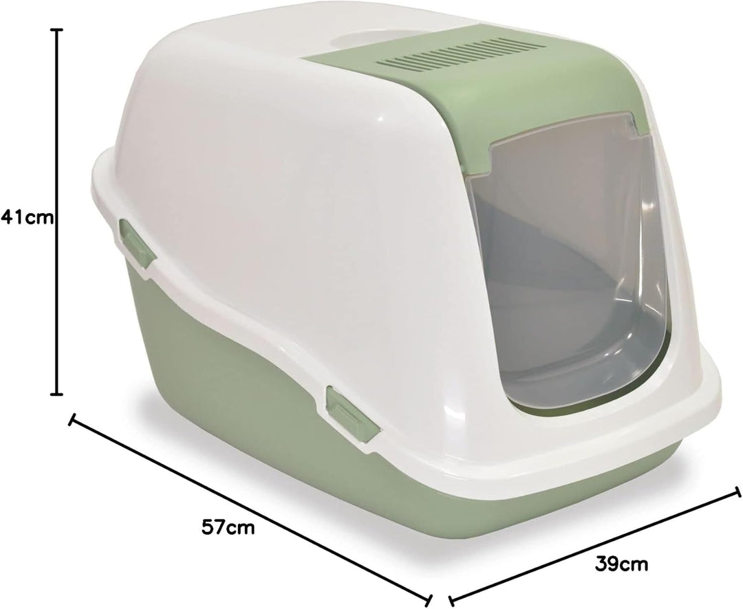 Ella Comfort Katzenklo mit Deckel. Plastik-Katzentoilette mit Luftfilter. Keine Ausbreitung von Geru
