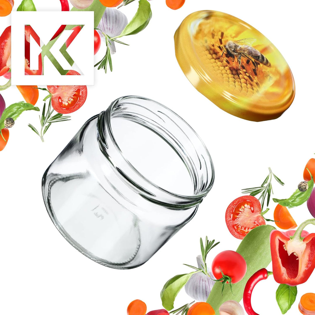 KADAX 10st Einmachgläser mit Schraubdeckel, Marmeladengläser 330ml, Vorratsgläser für Marmeladen, Ko