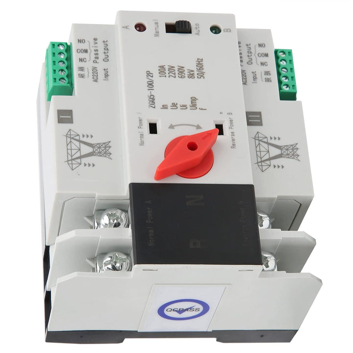 Dual Power Automatic Transfer Switch Unterbrechungsfreier 2-Wege-Controller 220 V Umschalter ZGQ5-10