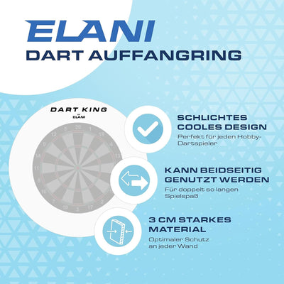 ELANI – klimaneutraler Dartring für optimalen Schutz von Wand, Boden, Dartpfeil und Flight – passgen