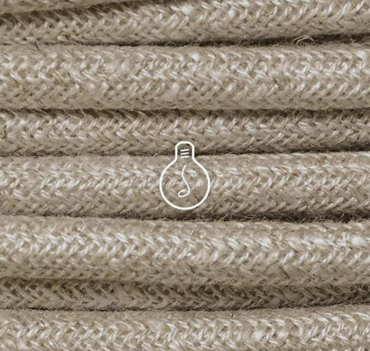 Amarcords - Textilkabel für Lampen CANVAS BEIGE, rund, Leinen, 3 Meter, mit Erdung 3x0,75 - Stoffkab