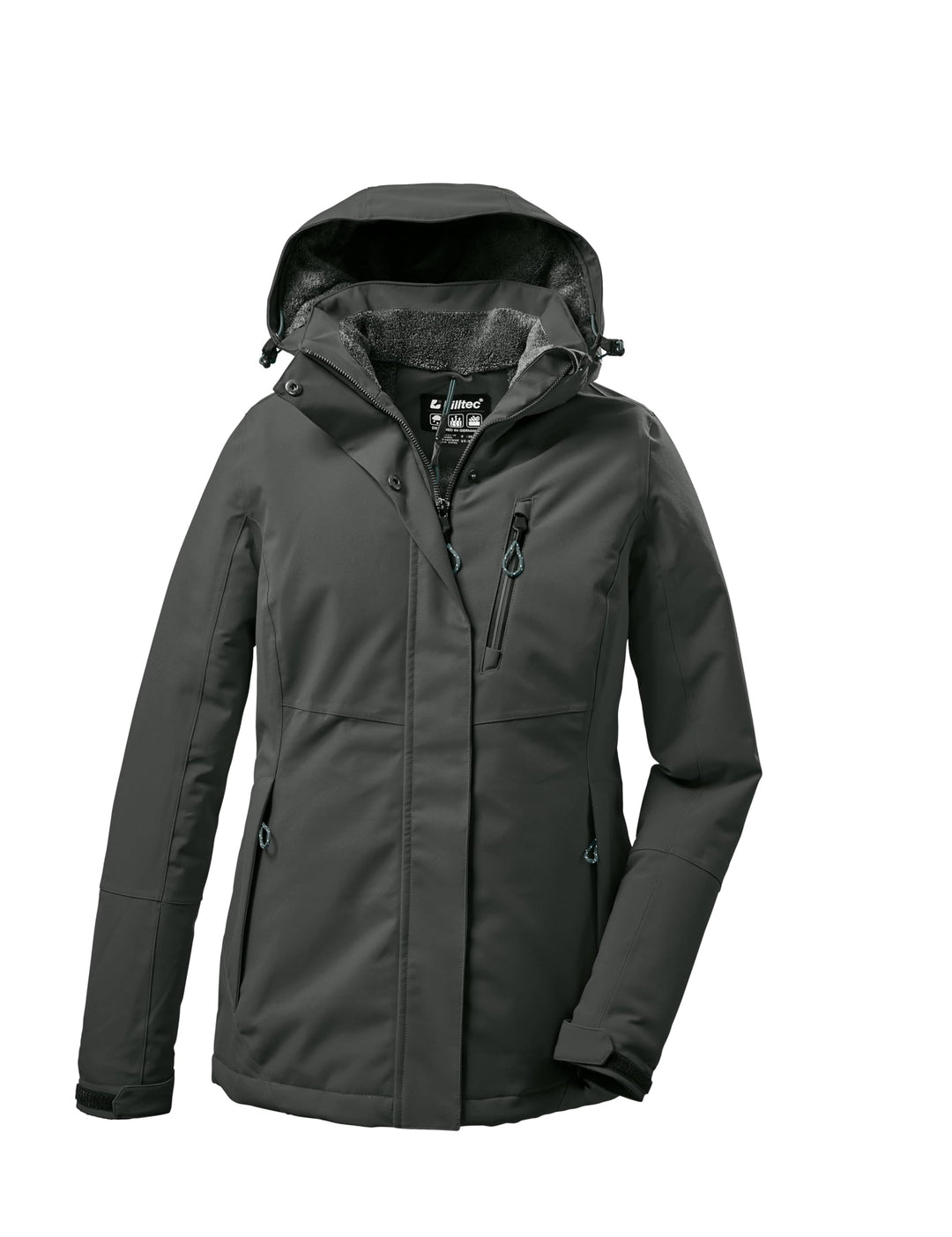 Killtec Damen Kow 170 Wmn Jckt Funktionsjacke/Outdoorjacke mit abzippbarer Kapuze 48 dunkeloliv, 48