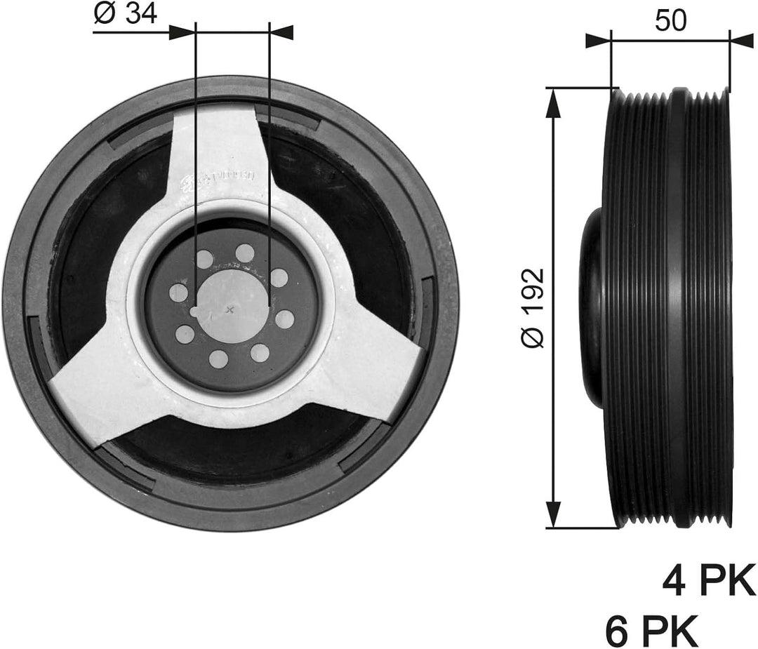 GATES Torsionsschwingungsdämpfer TVD1030