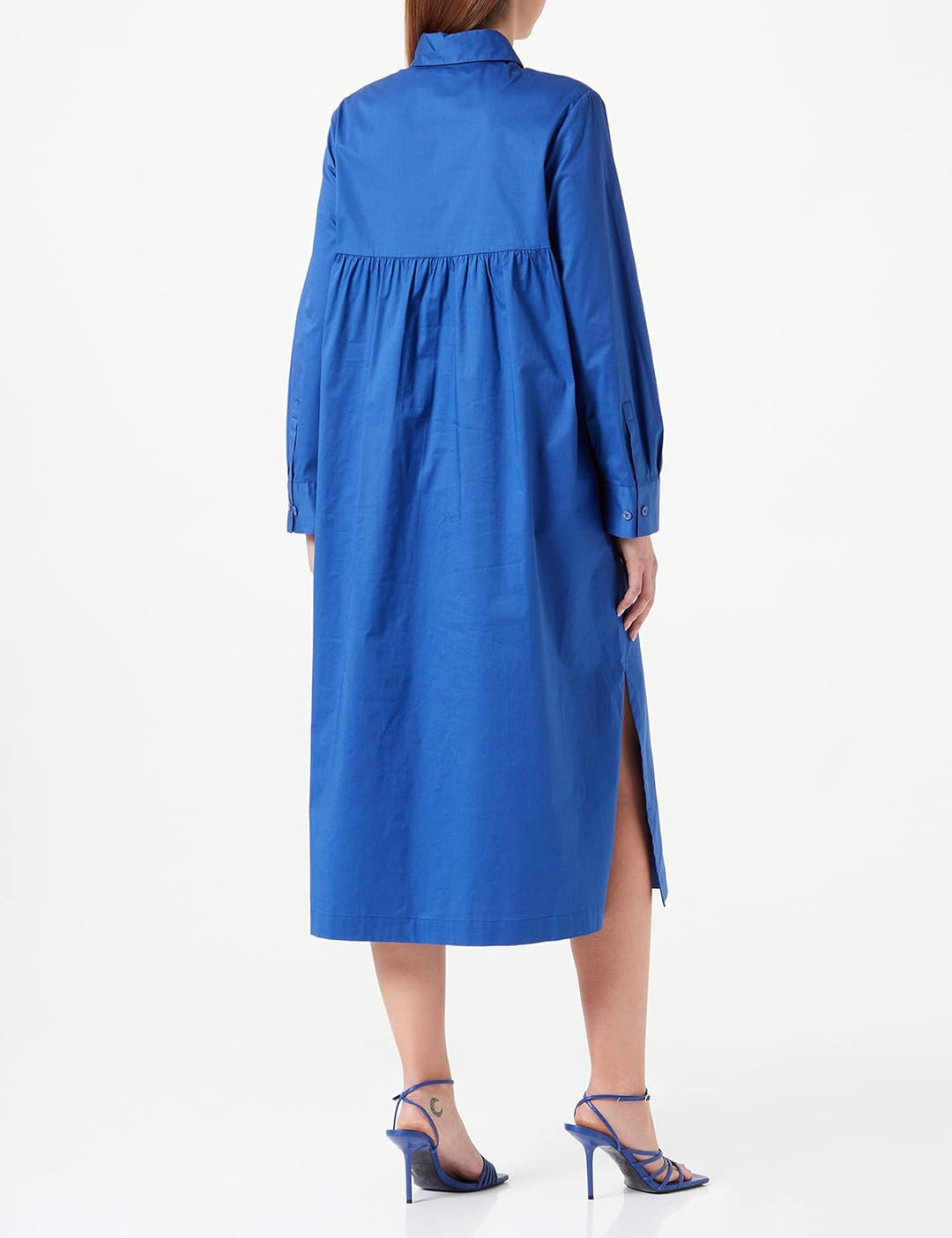 Seidensticker Damen Regular Fit Blusenkleid Langarm Kleid 34 Blau, 34 Blau