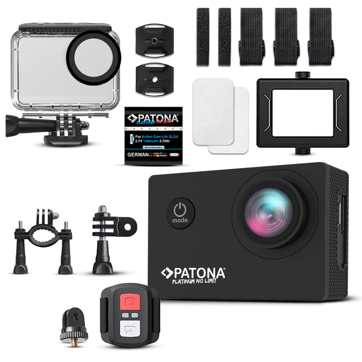 PATONA Action Cam Life SL3 | 4K 120fps 16MP EIS | 120° Weitwinkel Videokamera | Dual Screen Kamera |