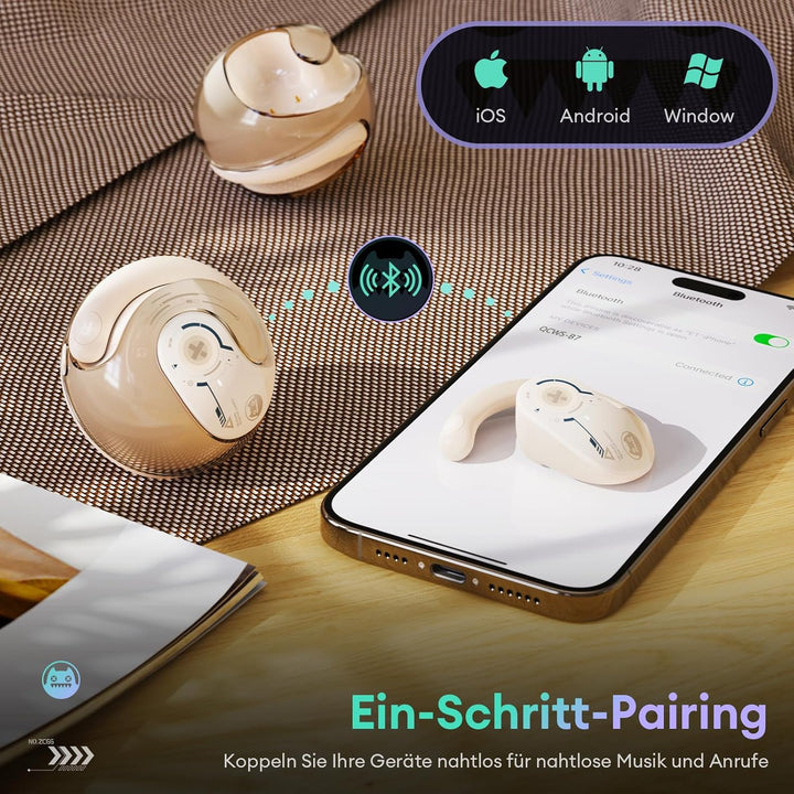 ZOMBIES CAT Open Ear Kopfhörer, Kopfhörer Kabellos Bluetooth 5.3 kopfhörer mit Mikrofon für klare An