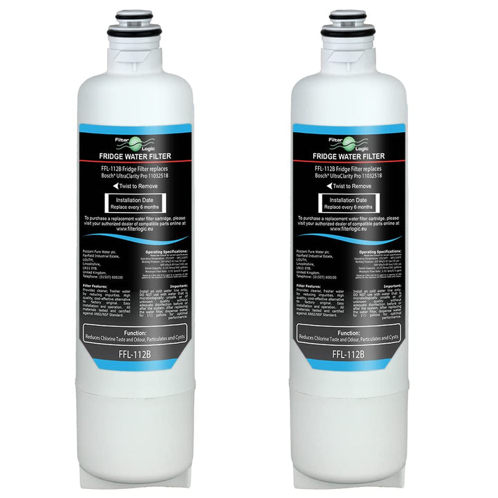 FilterLogic FFL-112B | 2x Wasserfilter kompatibel zu Bosch Siemens Neff Gaggenau UltraClarity Pro 11