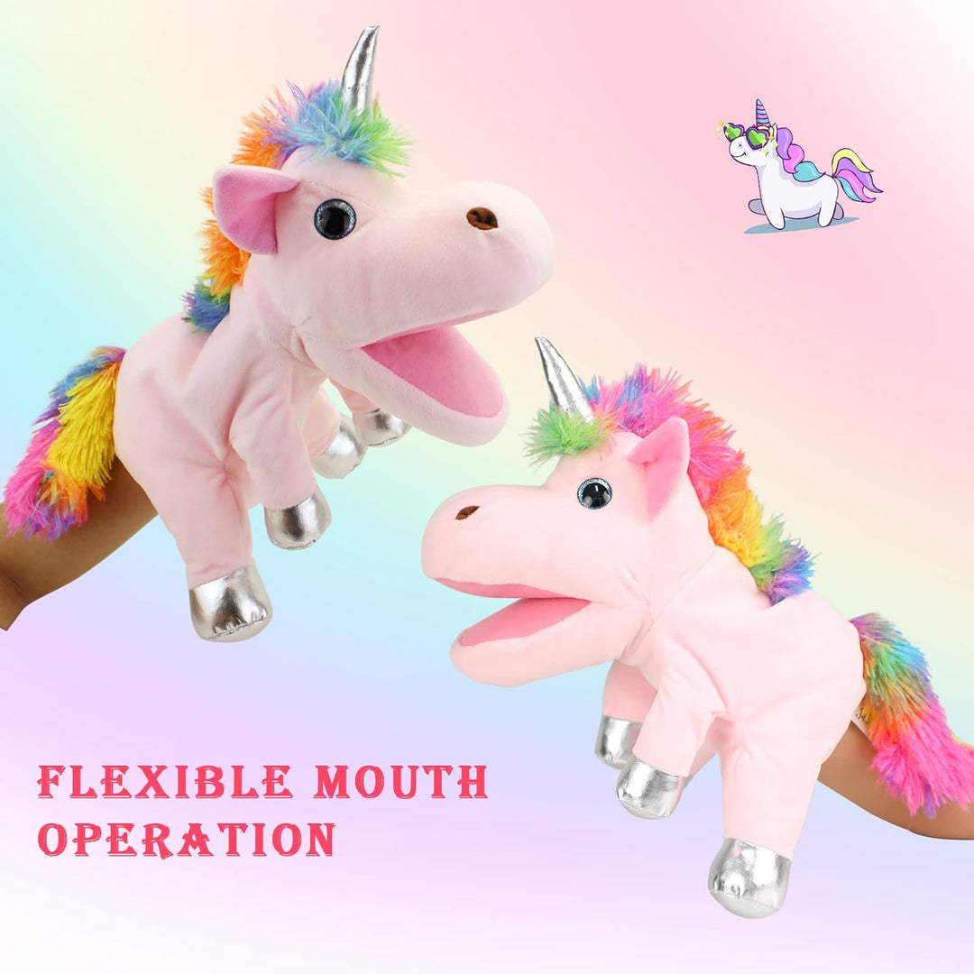Einhorn Spielzeug Einhorn Handpuppe, Einhorn Kuscheltiere Handpuppen Einhorn Spielzeug für Mädchen,