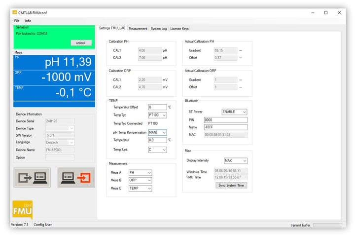 FMU-LAB-PRT, 3fach Messung von pH, Redox und Temperatur, Made in Germany