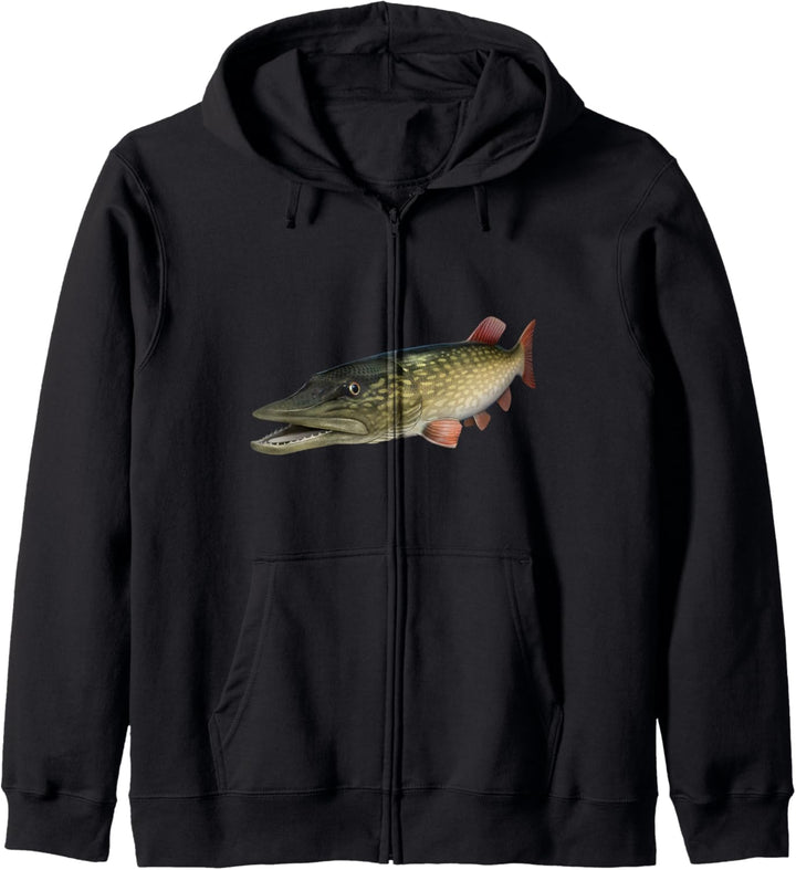 Hecht Angler Geschenk zum Hecht fangen Kapuzenjacke