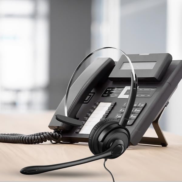 Voistek Einöror Call Center Telefon-Headset, 2,5mm Klinke, Noise Cancelling Mikrofon, Lautstärkeregl