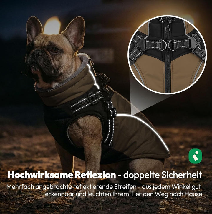 Hundemantel Winter Warm Hunde Jacke kleine Hunde,Leichte Wattierung, Wasserabweisend, Reflektierend