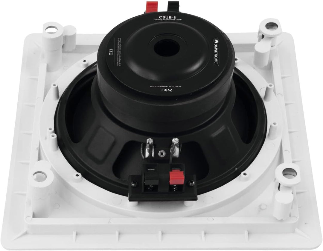 OMNITRONIC CSUB-8 Decken-Subwoofer | 8"-Einbau-Lautsprecher, Doppelschwingspule, 60 W RMS, 2 x 8 Ohm
