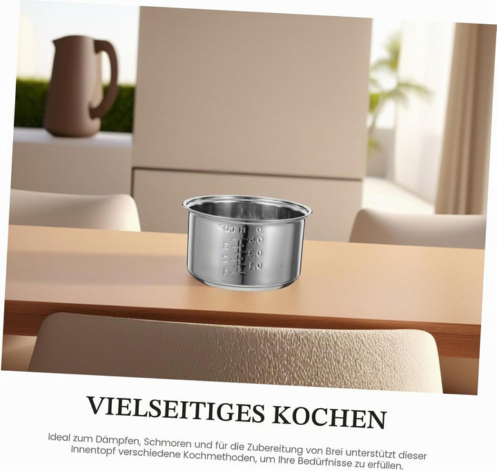 GALPADA Edelstahl Reiskocher Innentopf 1,6 l Ersatzteil Für Elektrischen Reisgarer Verschleissfest G