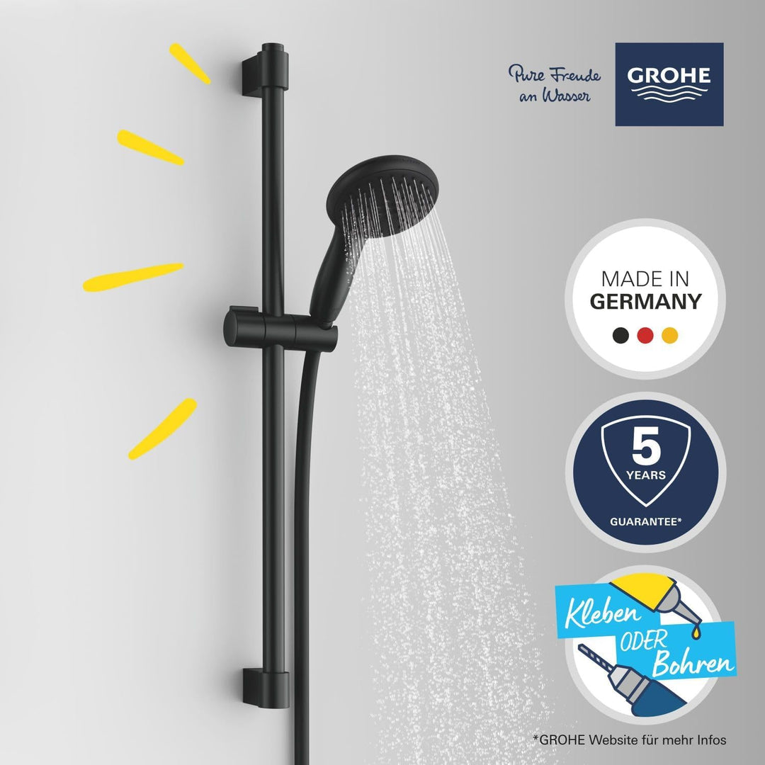 GROHE Vitalio 110, Duschset wassersparend, 6l pro Min (Brausestangenset mit: Duschkopf 2 Strahlarten