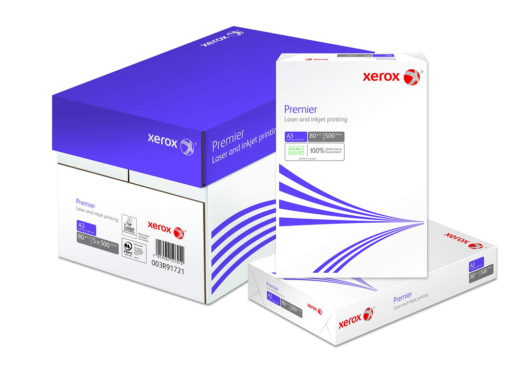 Xerox 003R91721 Premier Kopierpapier, Druckerpapier, Universalpapier DIN A3 80 gr./m² 2.500 Blatt Ka