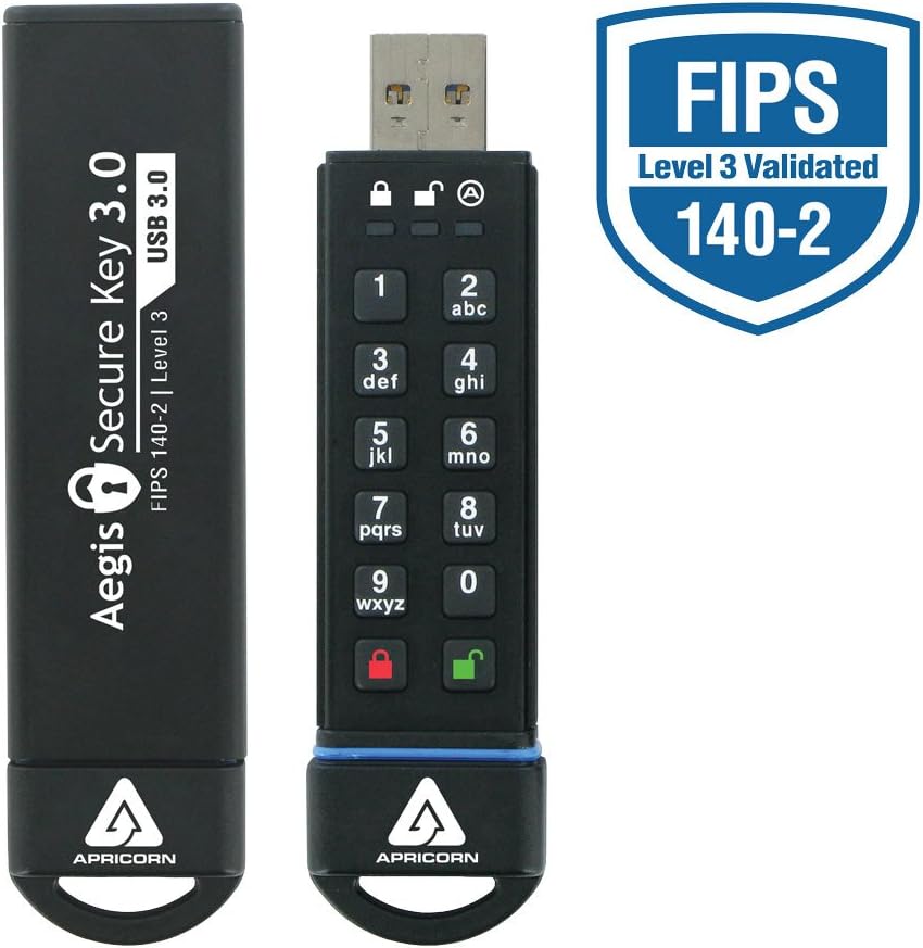 Apricorn 30 GB Aegis Secure USB 3.0 Flash Drive, schwarz 30 GB, 30 GB