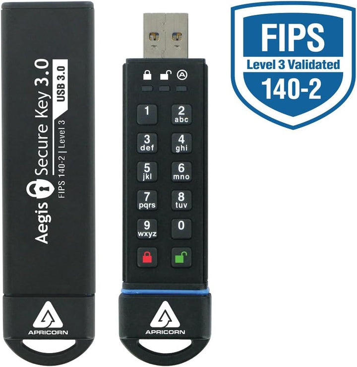 Apricorn 30 GB Aegis Secure USB 3.0 Flash Drive, schwarz 30 GB, 30 GB