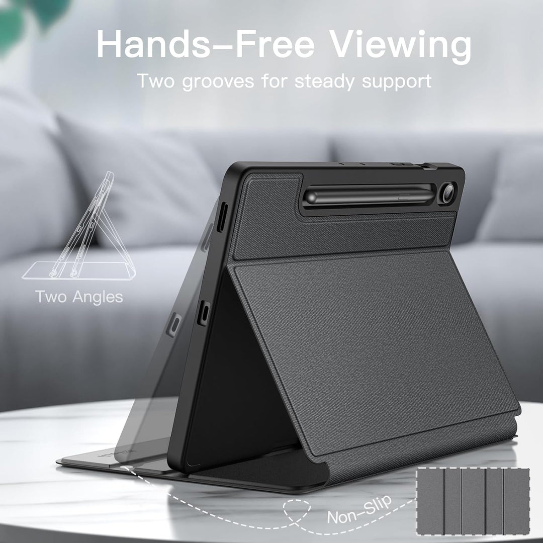 JETech Hülle für Samsung Galaxy Tab S10 FE Plus/S10 FE+ 13,1 Zoll mit S Pen Halter, Dünn Folio Ständ