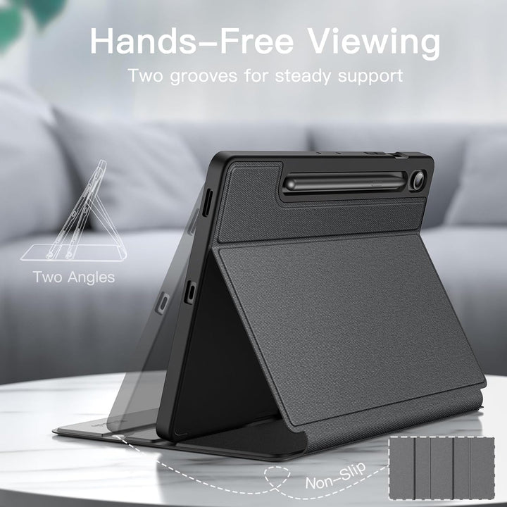 JETech Hülle für Samsung Galaxy Tab S10 FE Plus/S10 FE+ 13,1 Zoll mit S Pen Halter, Dünn Folio Ständ