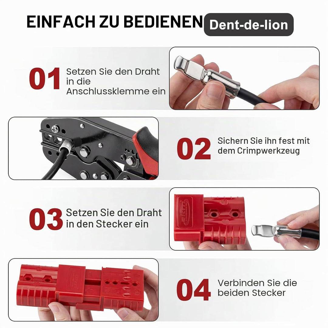 120 A Akku-Anschluss, Schnellanschluss, modulare Stromversorgung, schnelle Abtrennung rot, rot