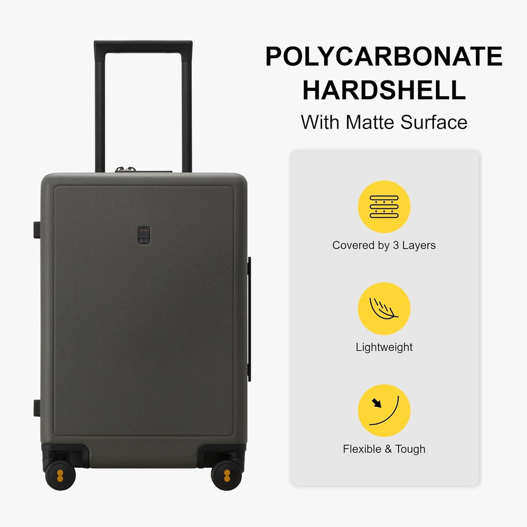 LEVEL8 Koffer Trolley Handgepäck mit Organizer Set 4-teilig, Leicht 100% PC TSA Zahlenschloss 8 Spin