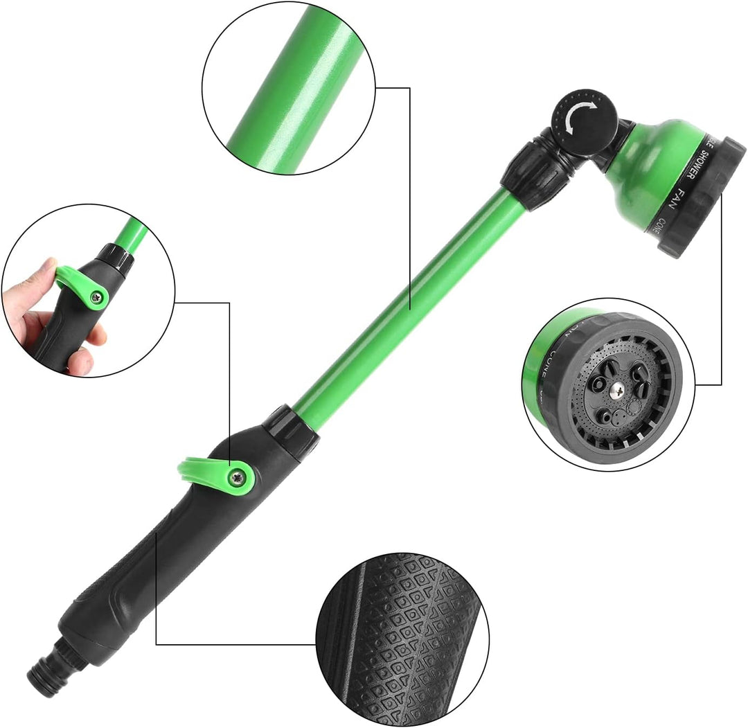 STYDDI 18-Zoll Giessstab mit Schwenkbarer Kopf, Metall Bewässerungsstab mit Stufenlose Daumenste, Ho