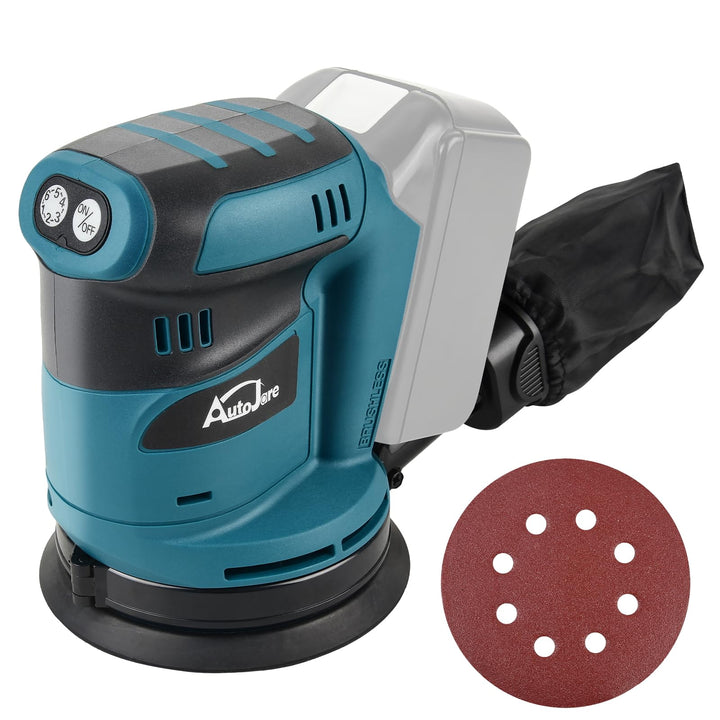 Bürstenloser Exzenterschleifer Kompatibel mit Makita 18V Batterie 6 Leistungsstufe Exenterschleifmas