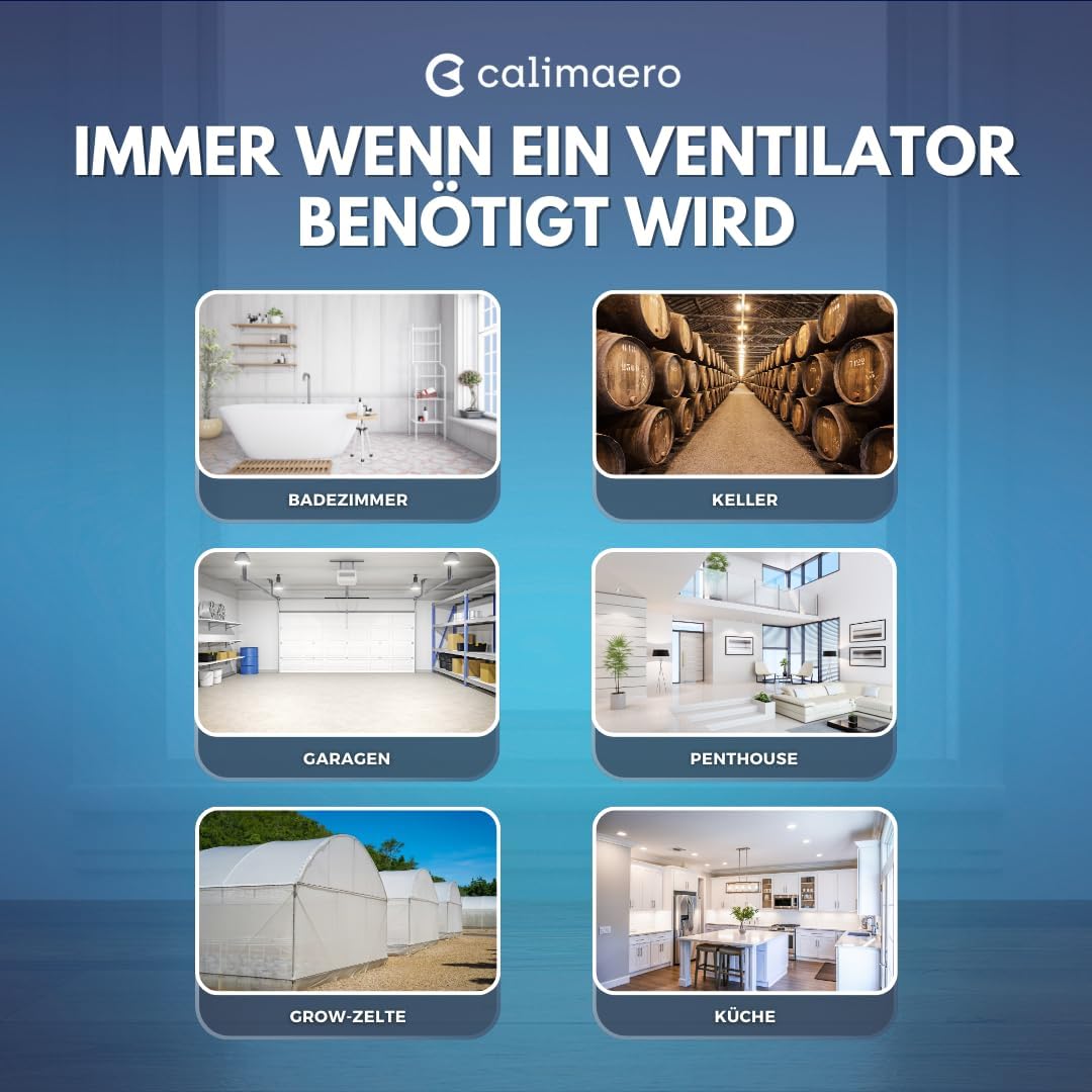 CALIFLOW Rohrventilator 125mm Leistungsstarker Inline Ventilator kombinierbar mit HEPA Filter Aktivk
