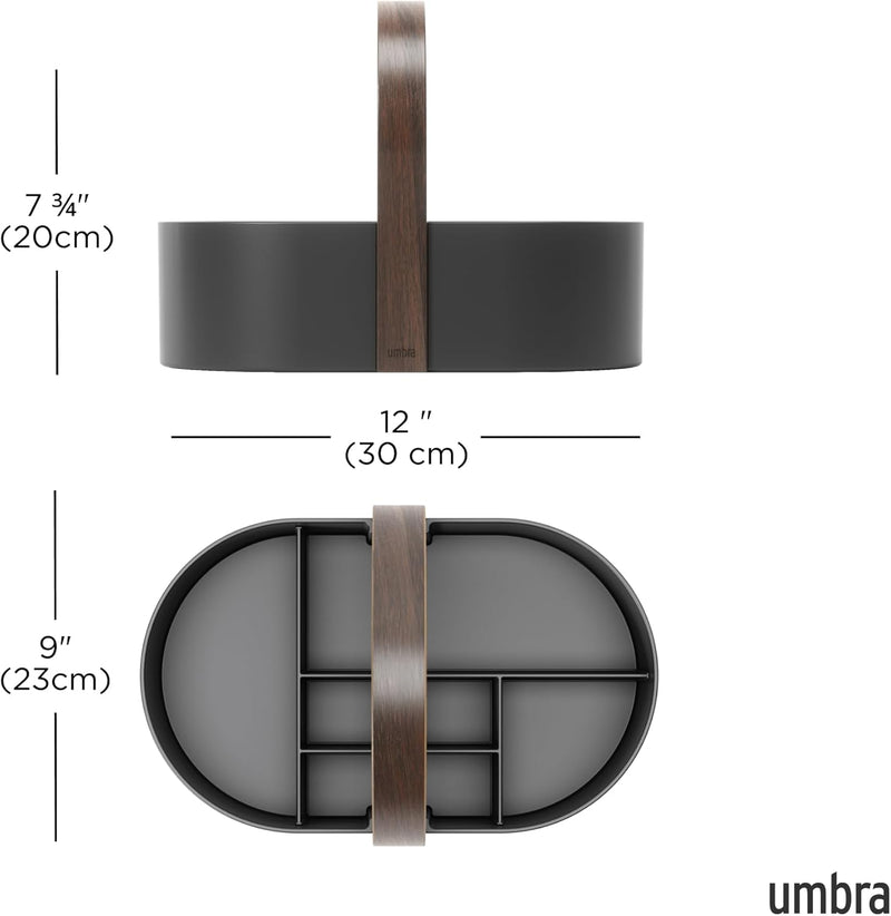 Umbra Bellwood, Caddy mit herausnehmbarer Trennwand für, Organizer für Kosmetik, Bürobedarf und mehr