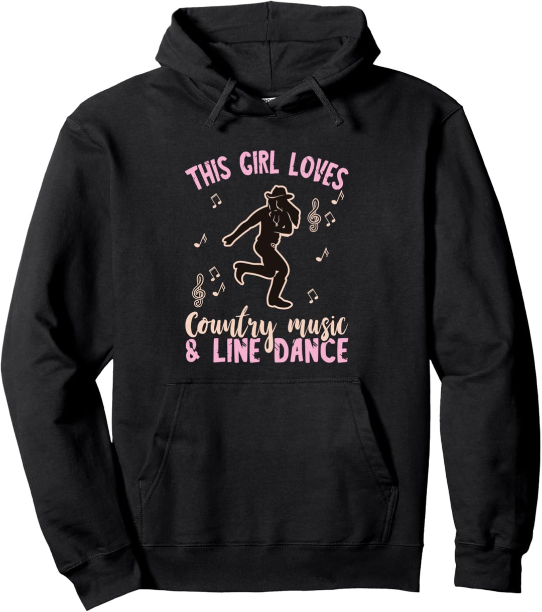 Das Mädchen liebt Line Dance Country-Musik Western Line Dancer Pullover Hoodie