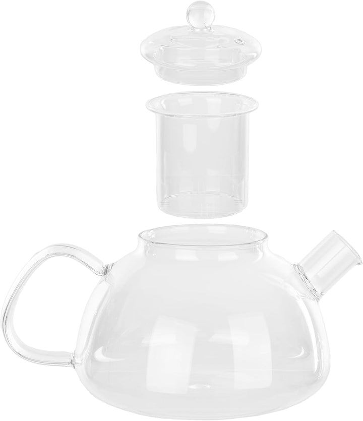 KADAX Teekanne aus Glas 1.3L, hitzebeständig, Glaskanne mit Siebeinsatz für losen Tee, Glasteekanne